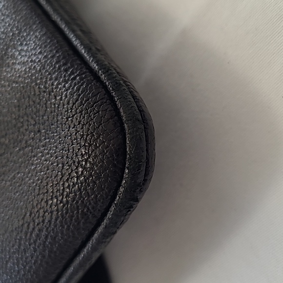 Zac Pozen Italian Black Leather Clutch with Gold Tone Hardware Unique Clasp - Picture 10 of 11